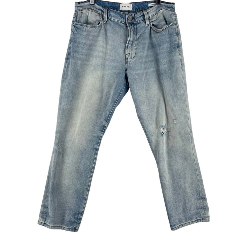 FRAME Womens Le High Straight Jeans 29 Light Wash Winslow Cropped High Rise